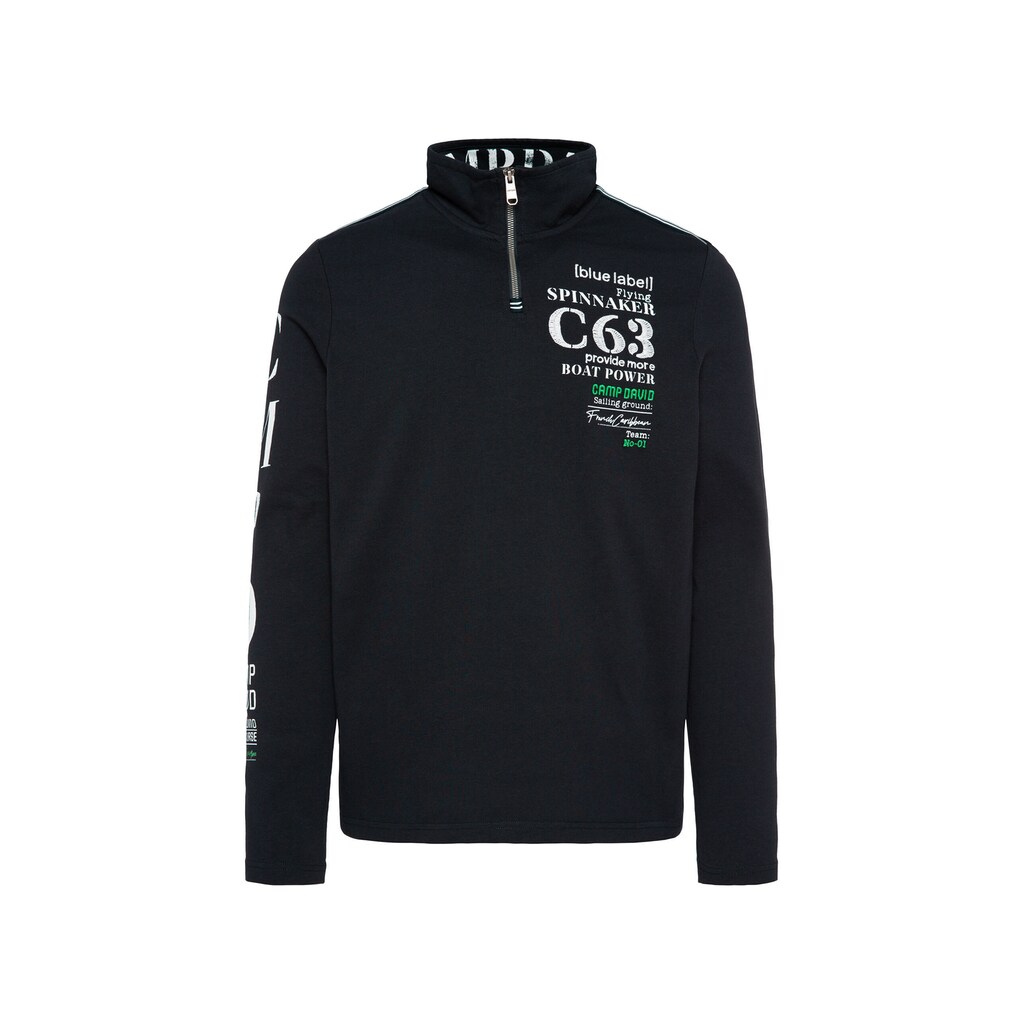 CAMP DAVID Langarmshirt Mit Stickerei ▷ Kaufen