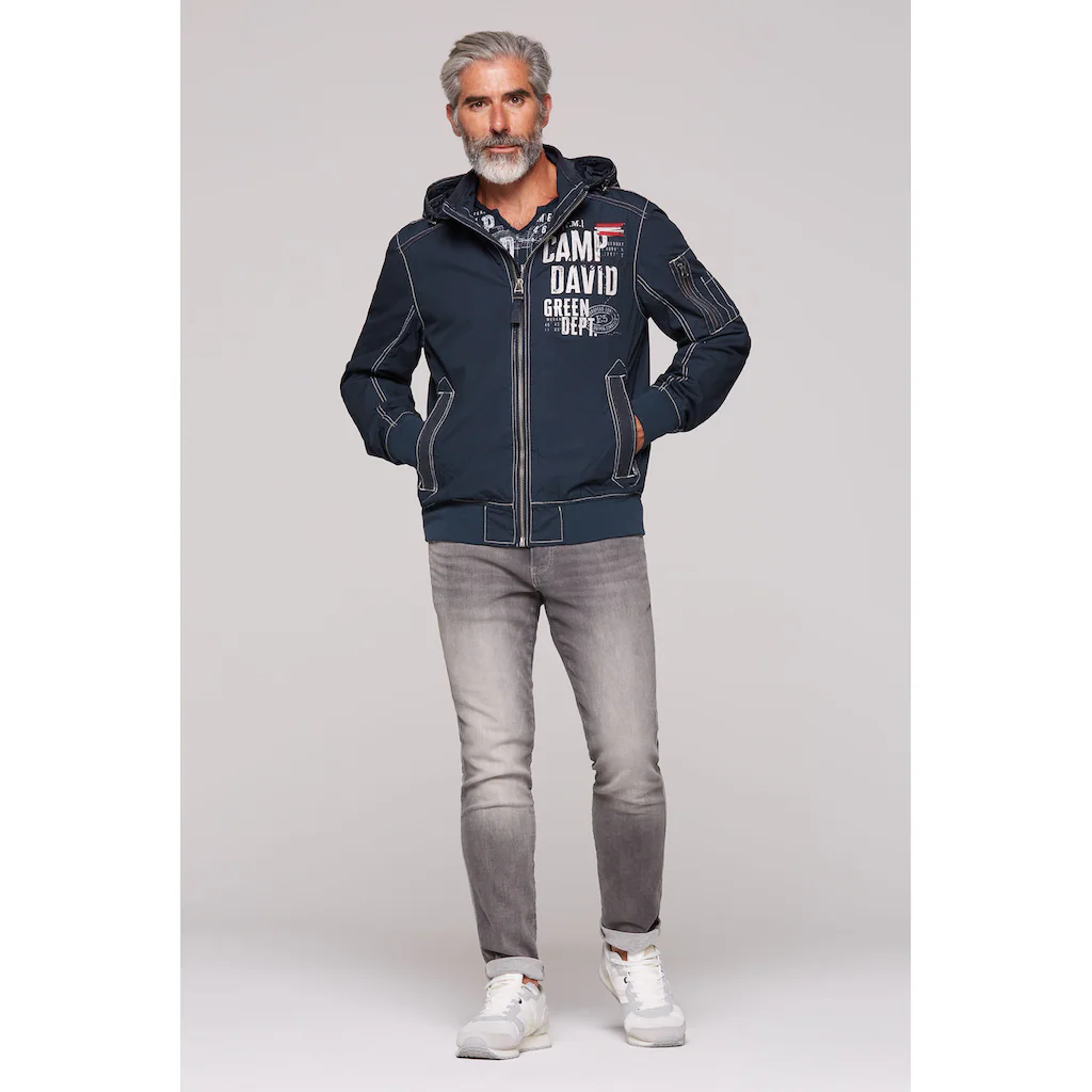 CAMP DAVID Outdoorjacke Mit Kapuze Mit Ärmeltasche ▷ Für
