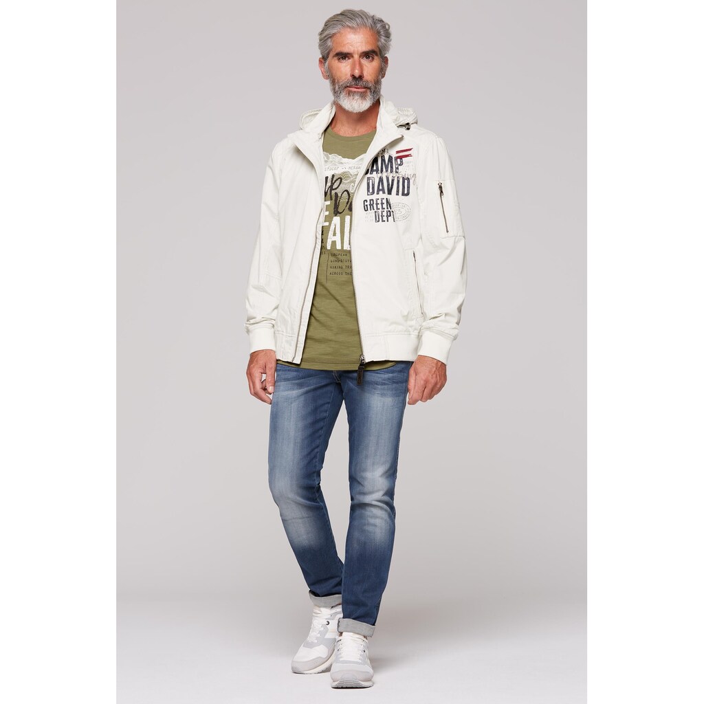 CAMP DAVID Outdoorjacke Mit Kapuze Mit Ärmeltasche ▷ Für