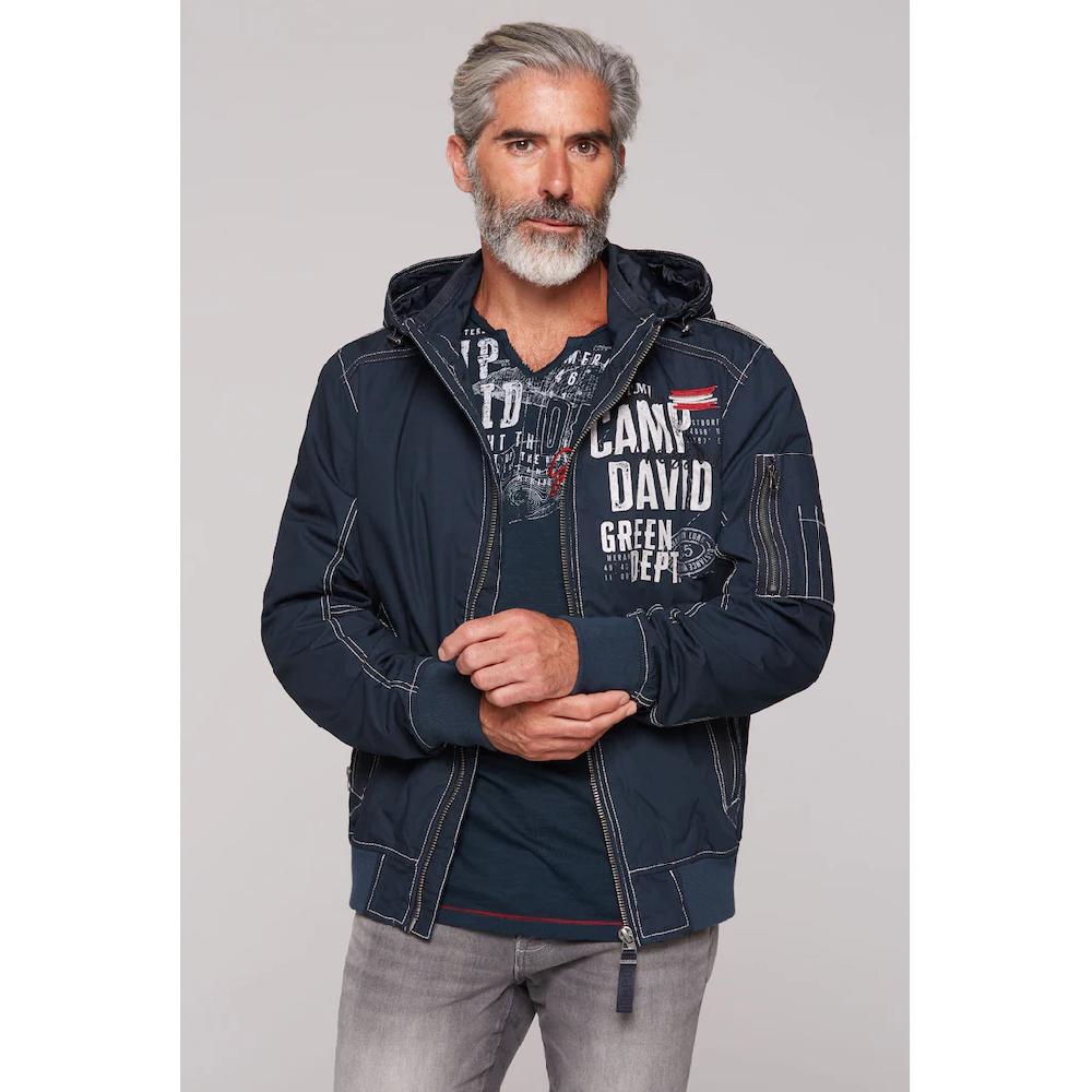 CAMP DAVID Outdoorjacke mit Kapuze mit Ärmeltasche ▷ für