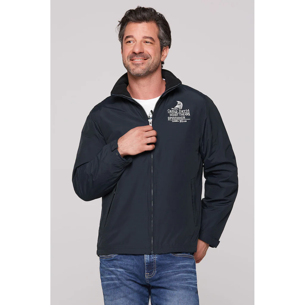CAMP DAVID Outdoorjacke ohne Kapuze mit Gummizug im Saum ▷ für