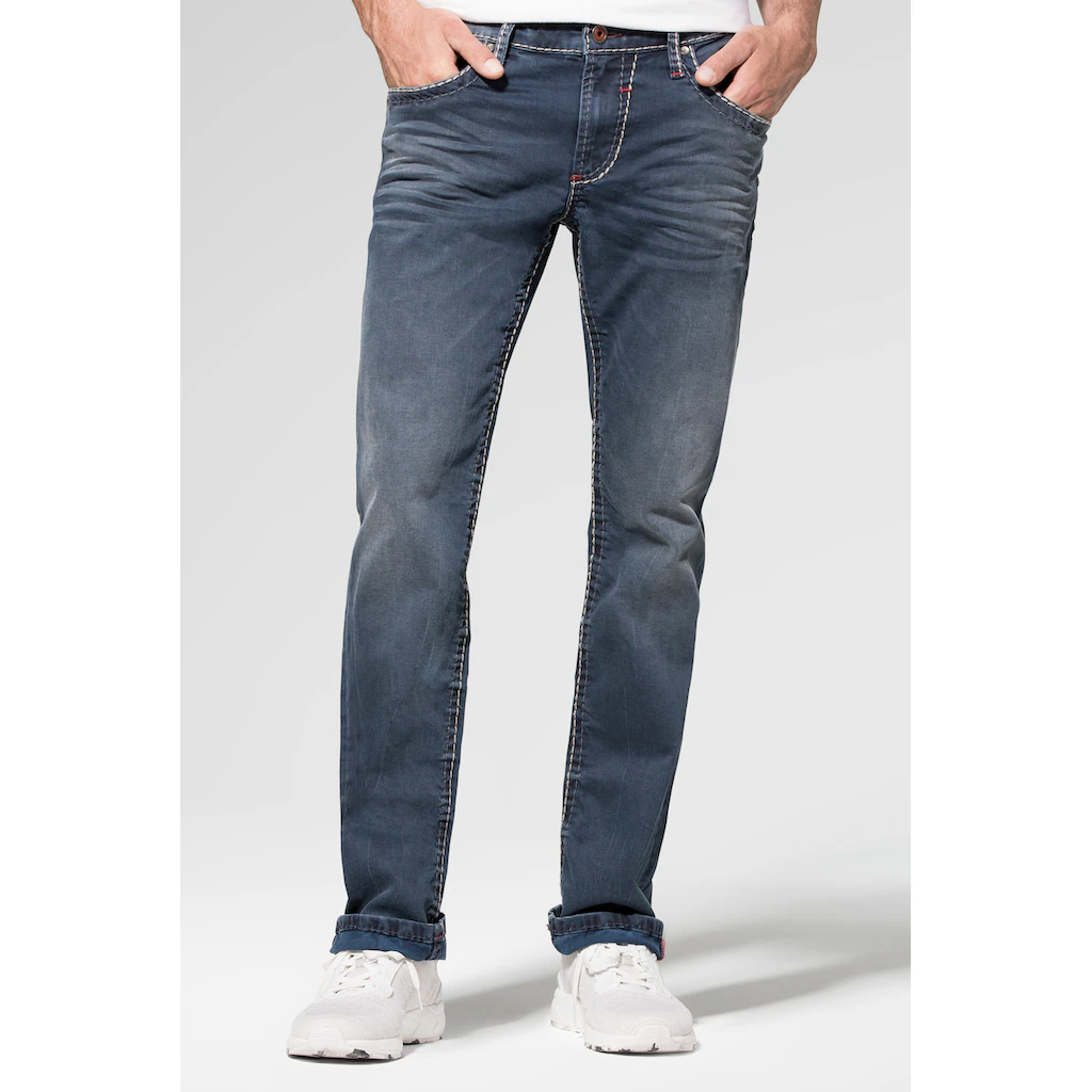 CAMP DAVID Regular-fit-Jeans Münztasche Mit Ziernaht ▷ Für