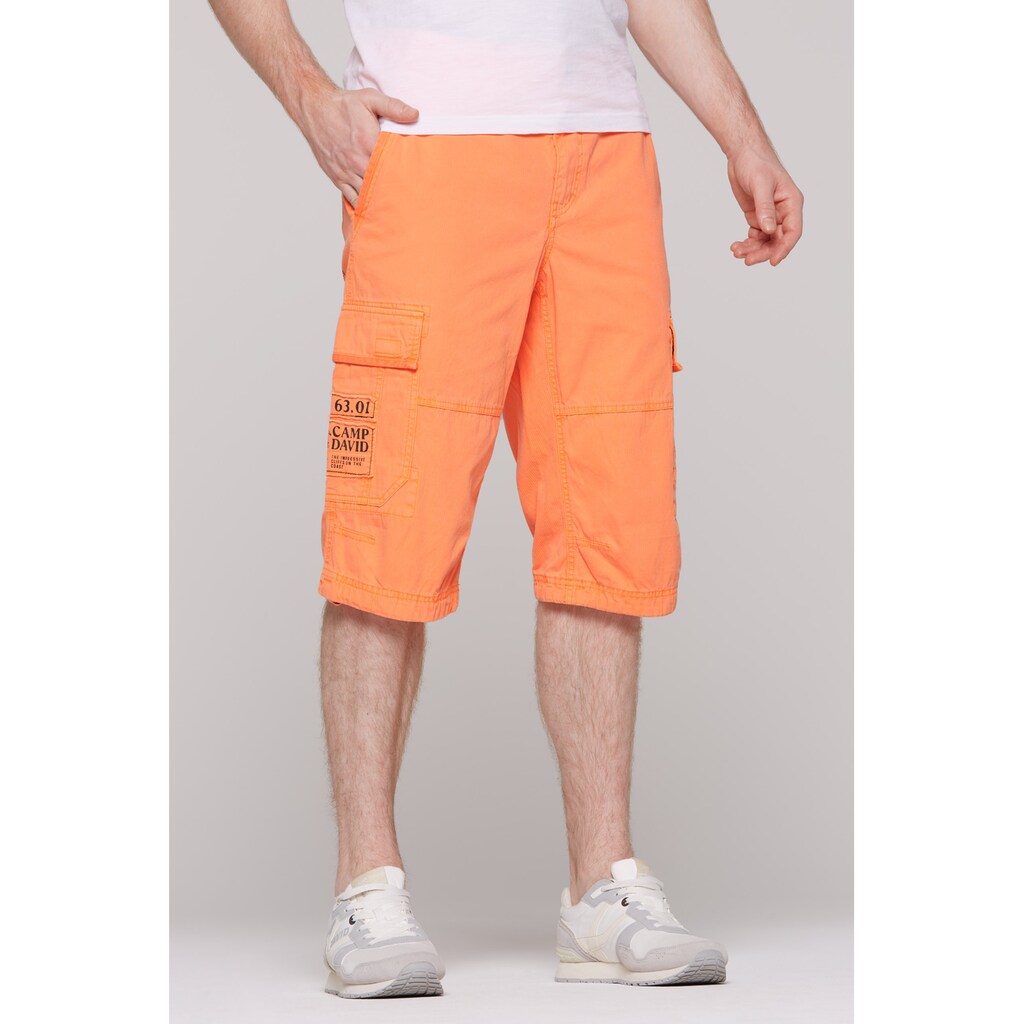 CAMP DAVID Shorts mit Bindeband am Saum