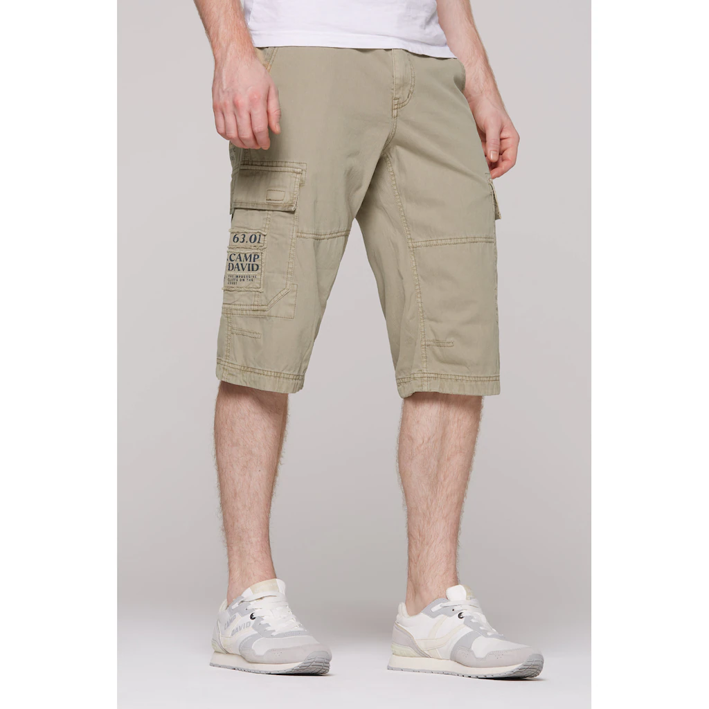 CAMP DAVID Shorts mit Bindeband am Saum