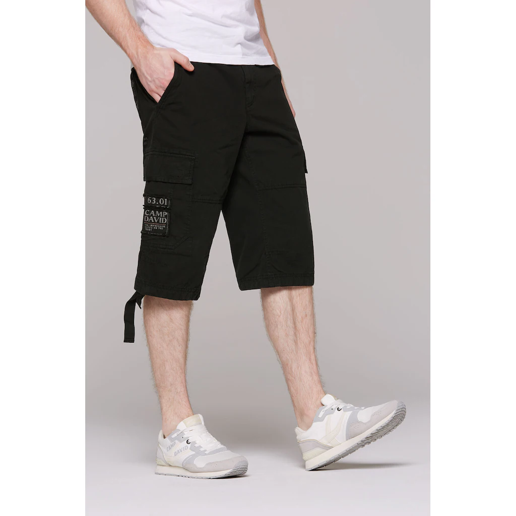 CAMP DAVID Shorts mit Bindeband am Saum