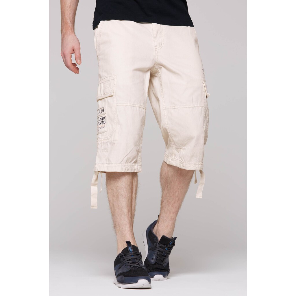 CAMP DAVID Shorts mit Bindeband am Saum