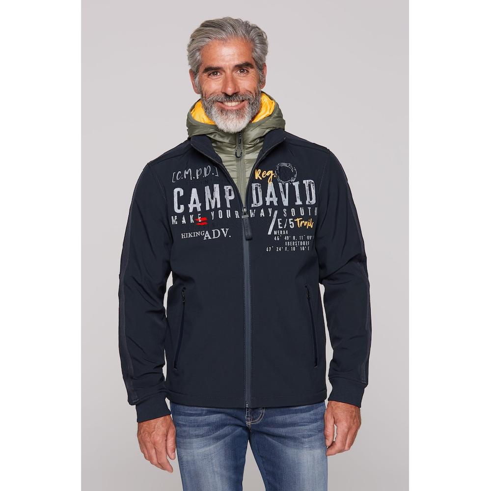 CAMP DAVID Softshelljacke mit Kapuze mit verstellbarem Gummizug im Saum ▷ bestellen