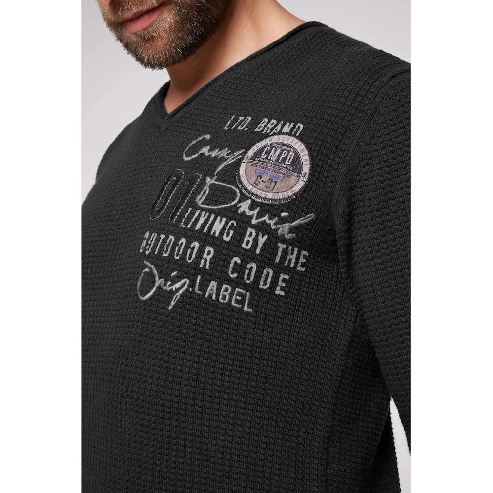 CAMP DAVID Strickpullover Mit Logo Print ▷ Kaufen