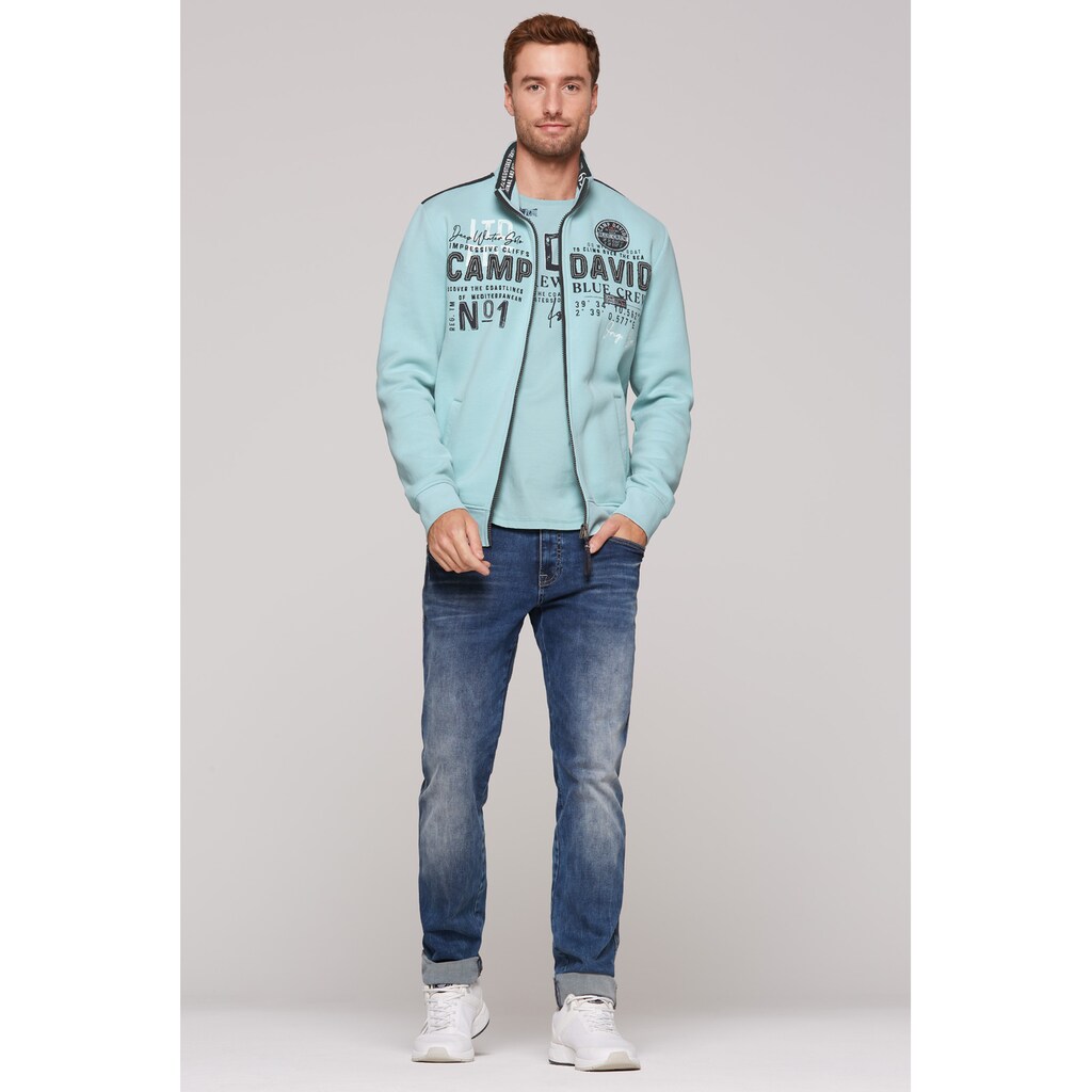 CAMP DAVID Sweatjacke Mit Stehkragen