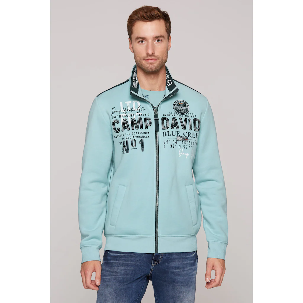 CAMP DAVID Sweatjacke mit Stehkragen
