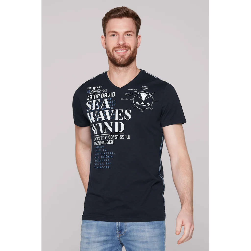 CAMP DAVID V-Shirt aus Baumwolle ▷ bestellen