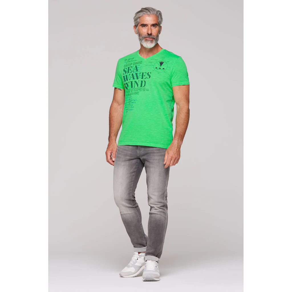 CAMP DAVID V-Shirt Aus Baumwolle ▷ Für