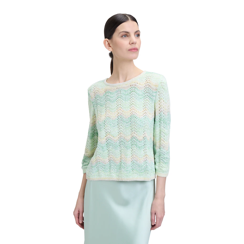 Cartoon Strickpullover »Cartoon Lochstrick-Pullover mit Rundhalsausschnitt« (1 tlg.) Ajourmuster