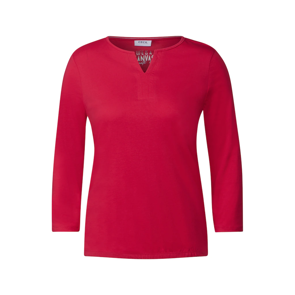 Cecil 3/4-Arm-Shirt Mit Geschlitztem Rundhalsausschnitt