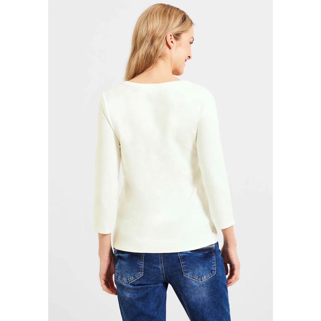 Cecil 3/4-Arm-Shirt Mit Hohem Ausschnitt