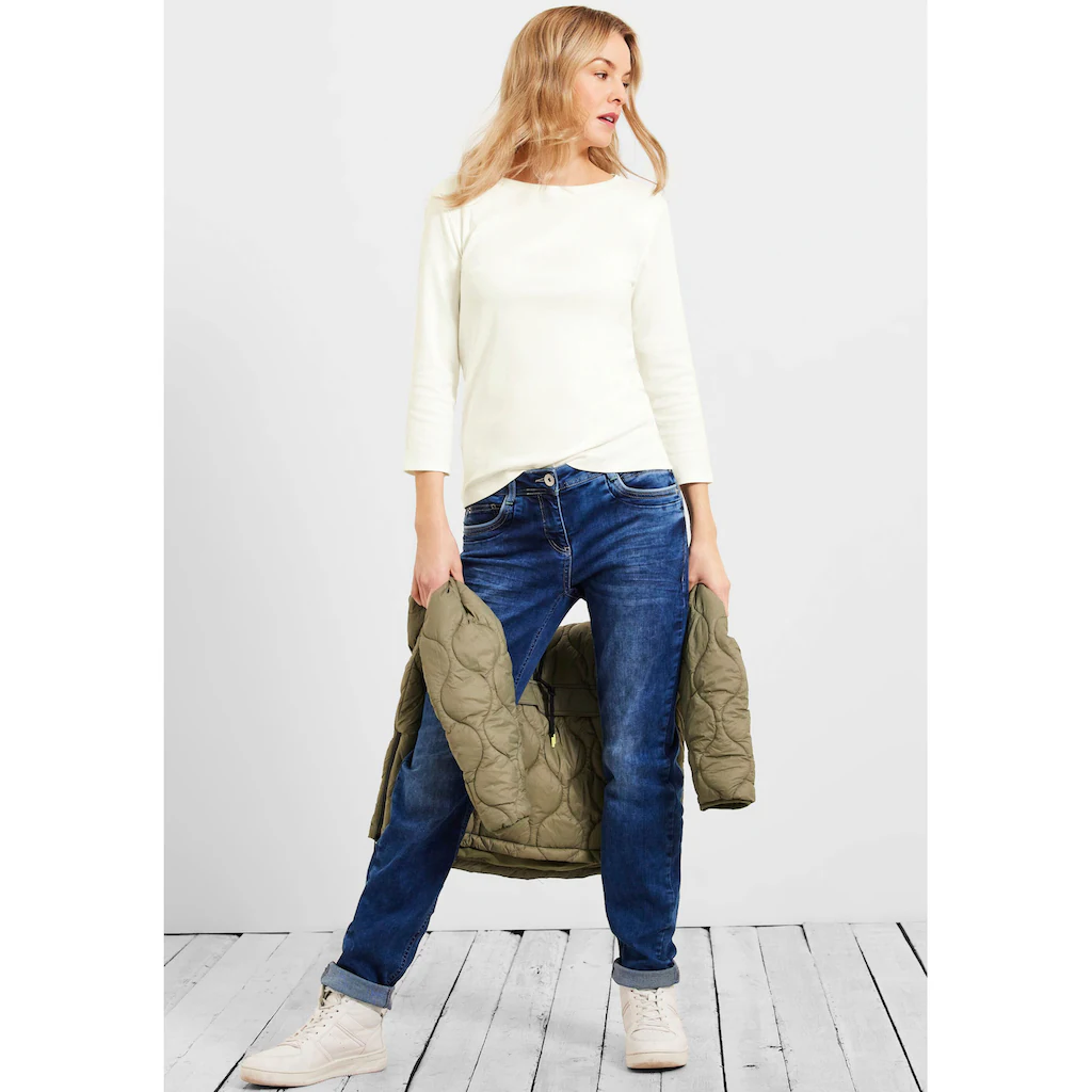 Cecil 3/4-Arm-Shirt Mit Hohem Ausschnitt