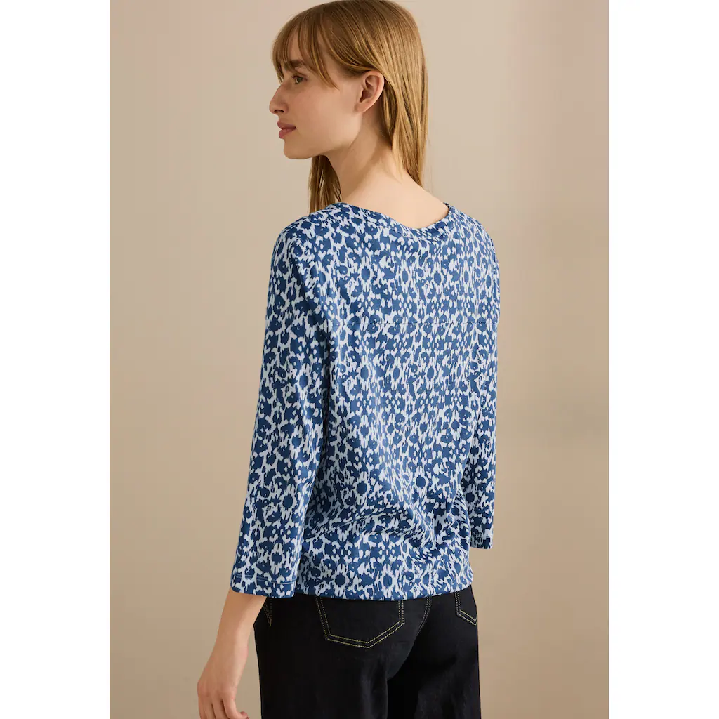 Cecil 3/4-Arm-Shirt Mit Minimal-Print Und Im Tunika-Look