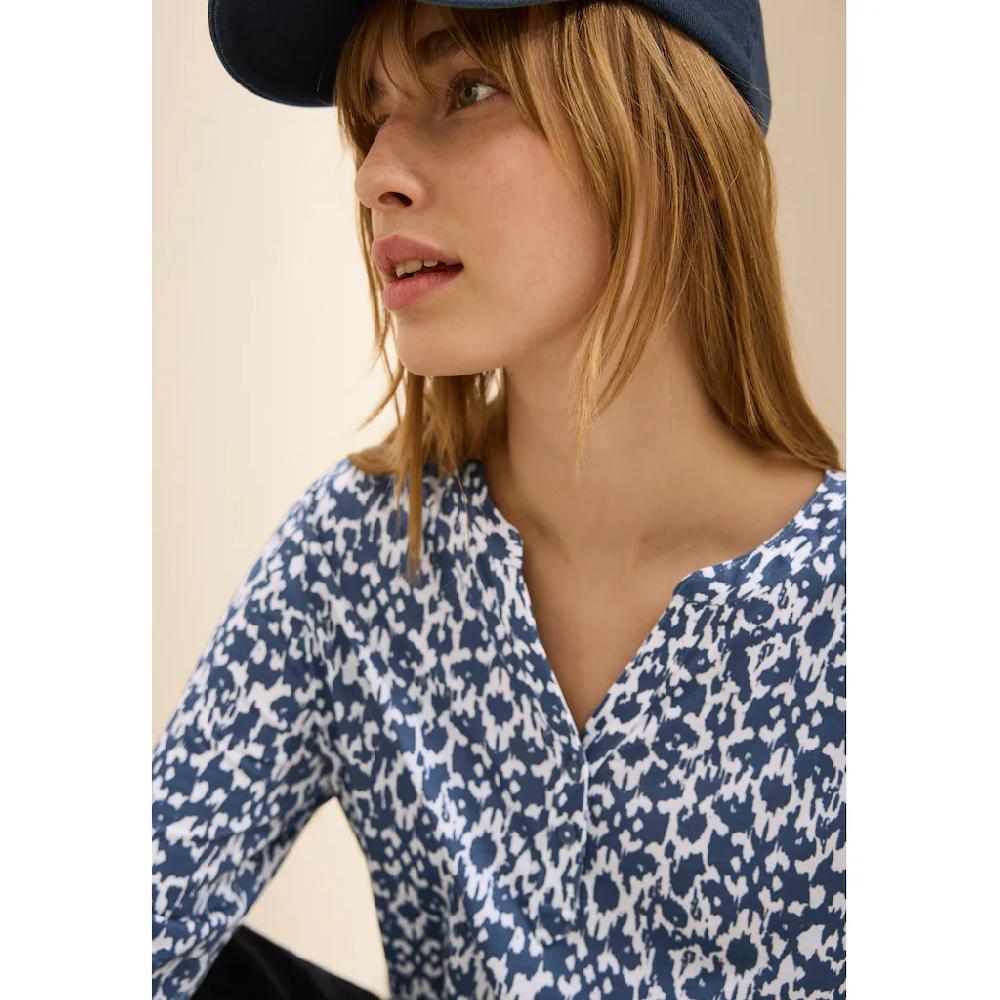 Cecil 3/4-Arm-Shirt Mit Minimal-Print Und Im Tunika-Look