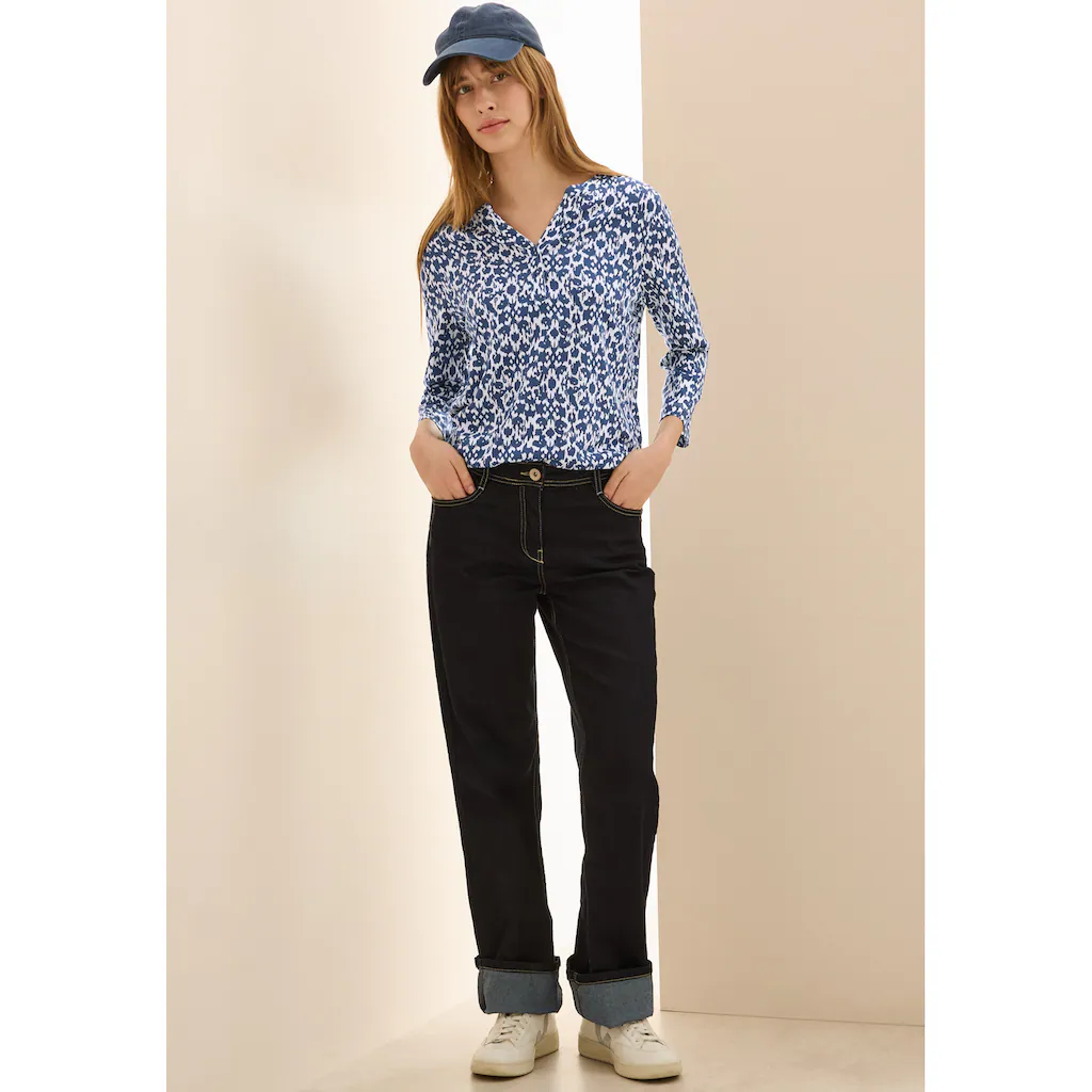 Cecil 3/4-Arm-Shirt Mit Minimal-Print Und Im Tunika-Look