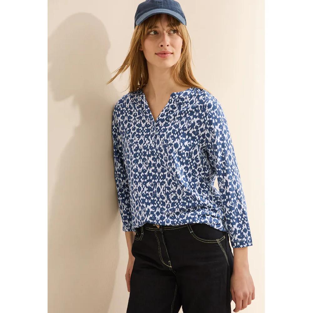 Cecil 3/4-Arm-Shirt mit Minimal-Print und im Tunika-Look