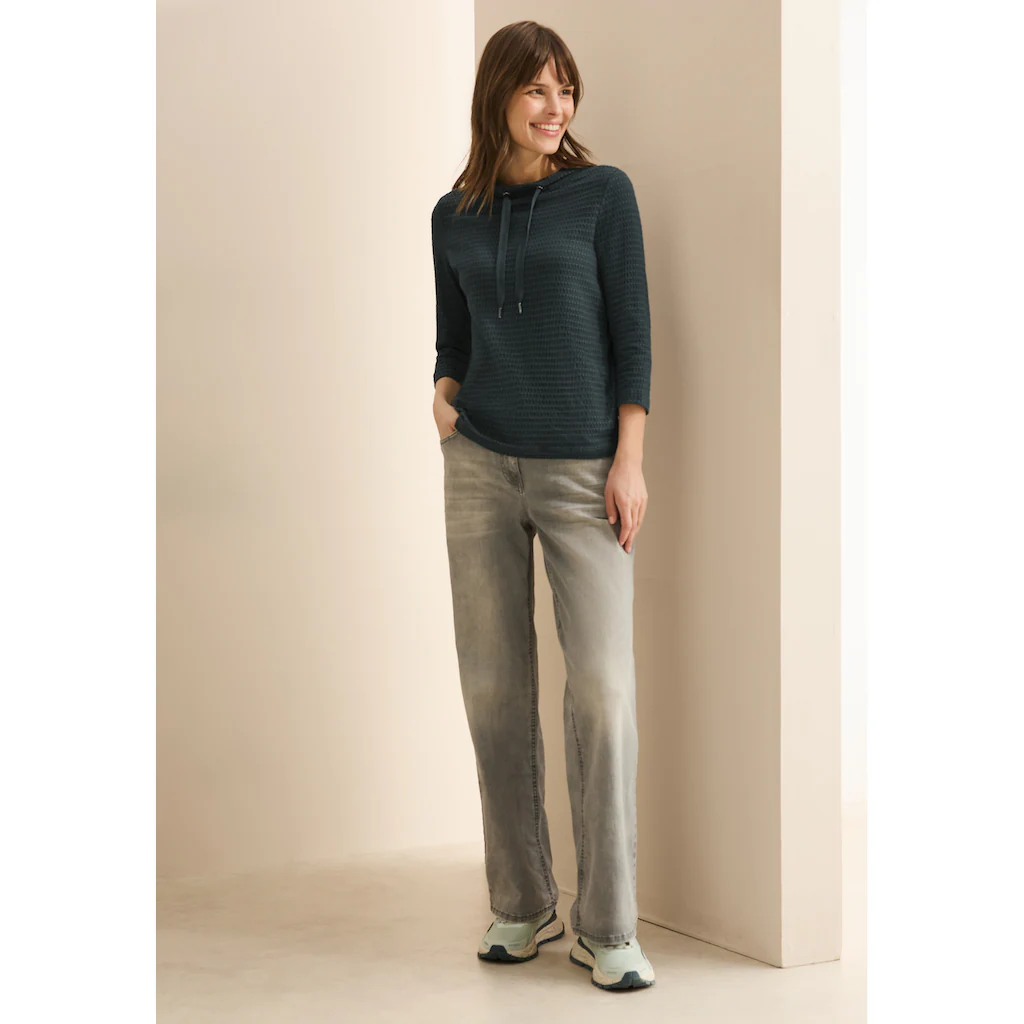 Cecil 3/4-Arm-Shirt Mit Struktur Muster