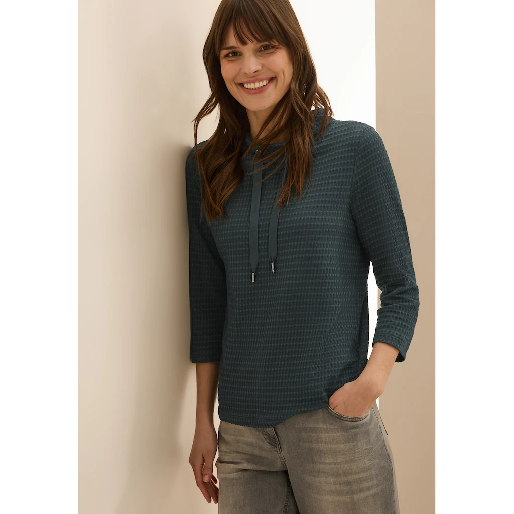Cecil 3/4-Arm-Shirt mit Struktur Muster