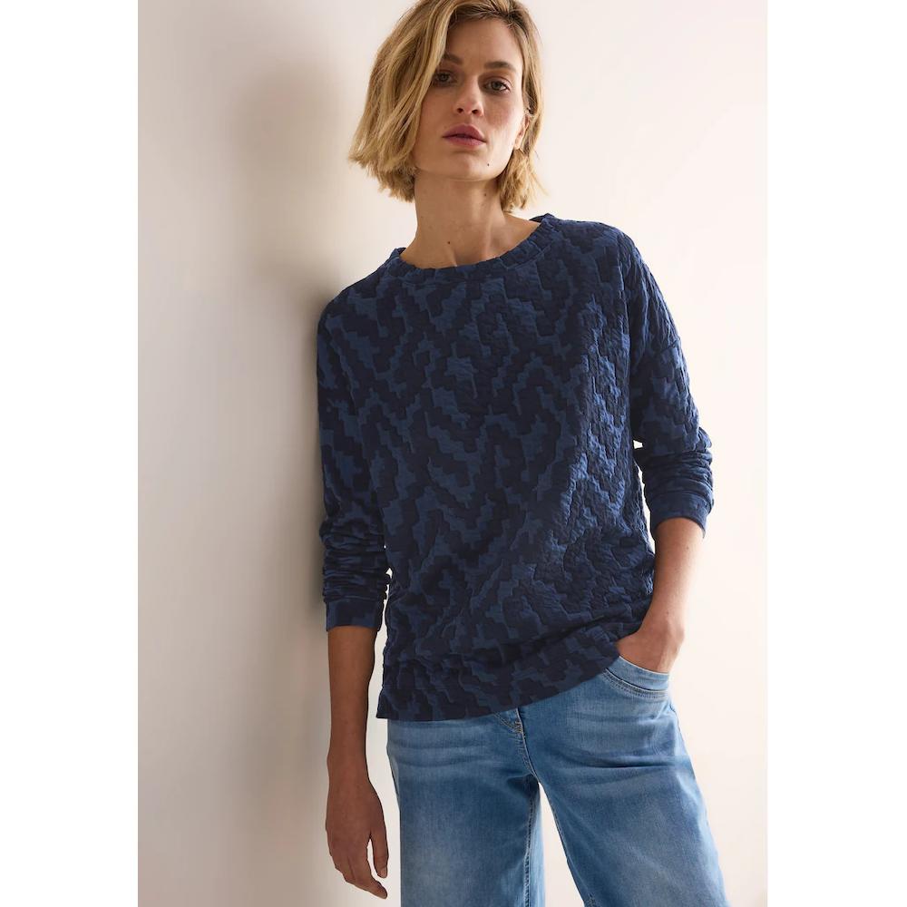 Cecil Jacquardpullover mit Jaquard Struktur