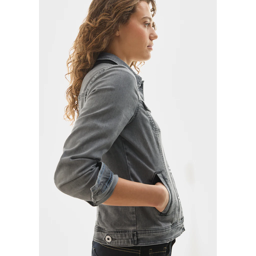 Cecil Jeansjacke Mit Hemdkragen