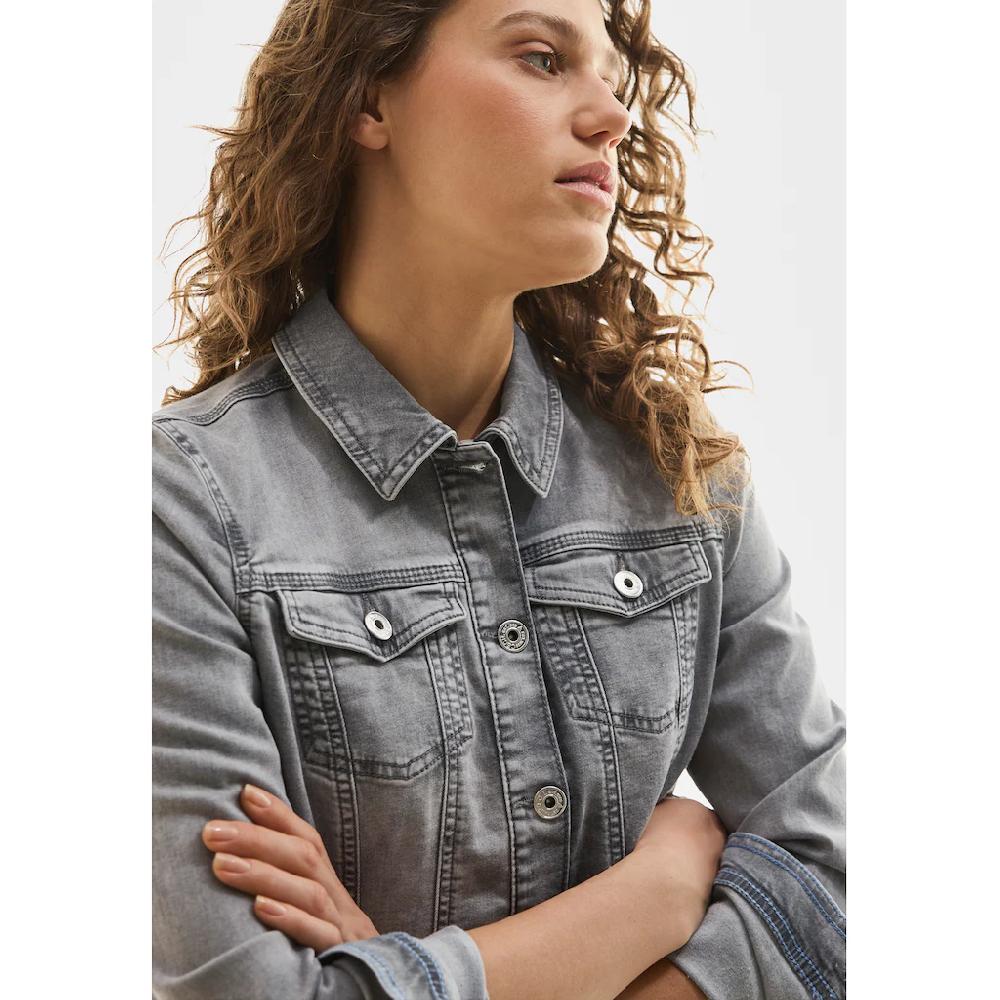 Cecil Jeansjacke Mit Hemdkragen
