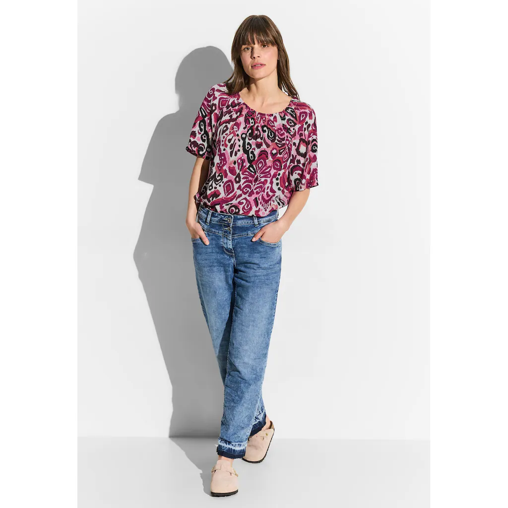 Cecil Kurzarmbluse Aus Softer Viskose