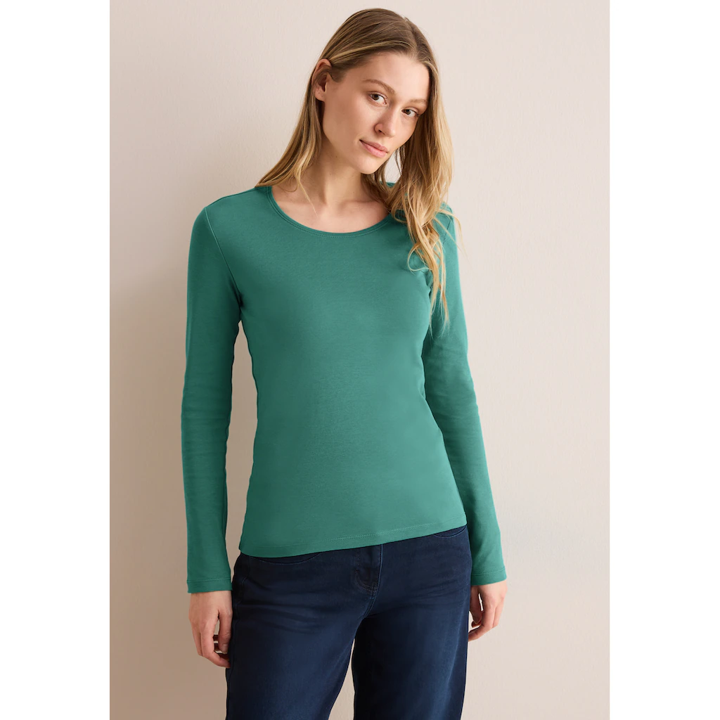 Cecil Langarmshirt aus reiner Baumwolle