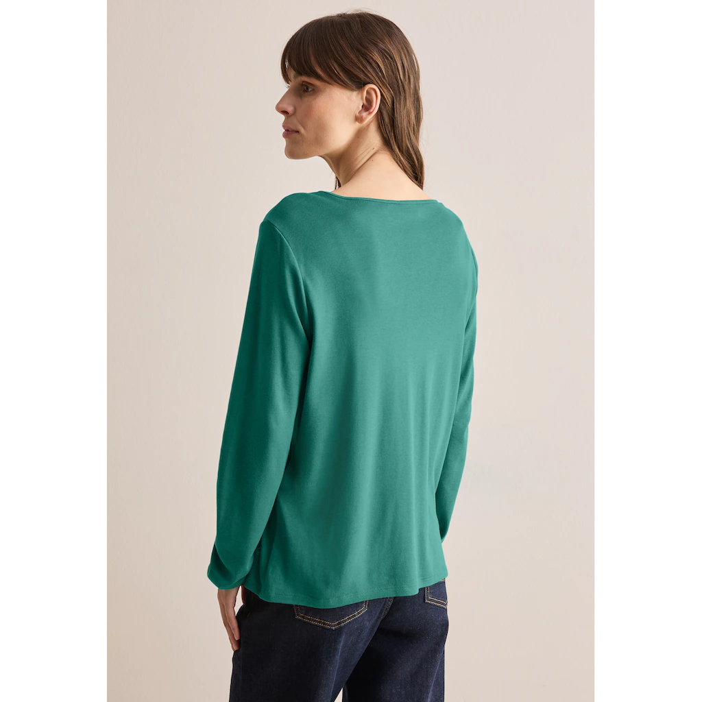 Cecil Langarmshirt Aus Softem Materialmix