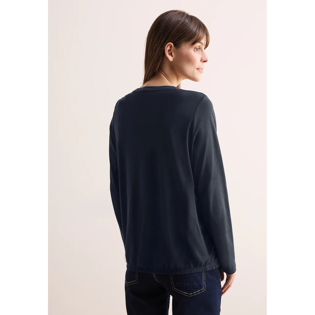 Cecil Langarmshirt Aus Softem Materialmix