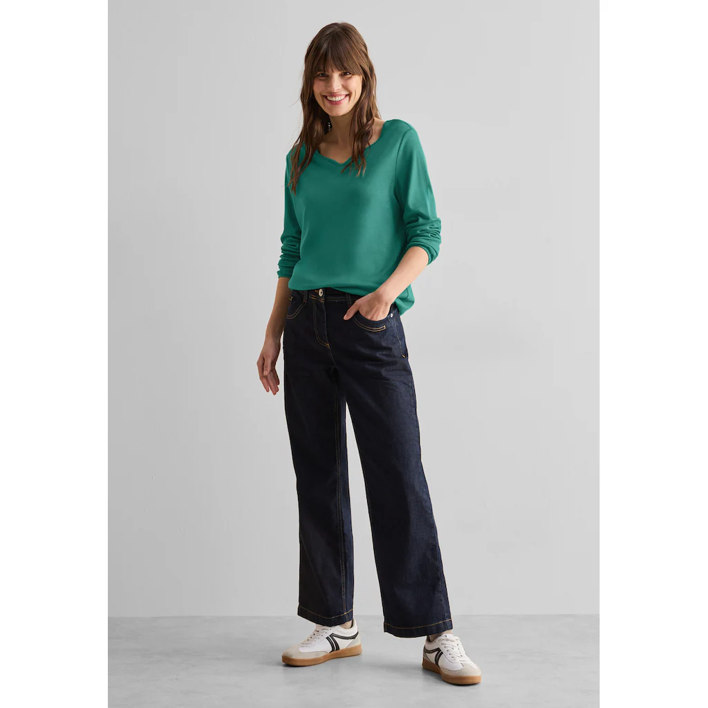 Cecil Langarmshirt aus softem Materialmix