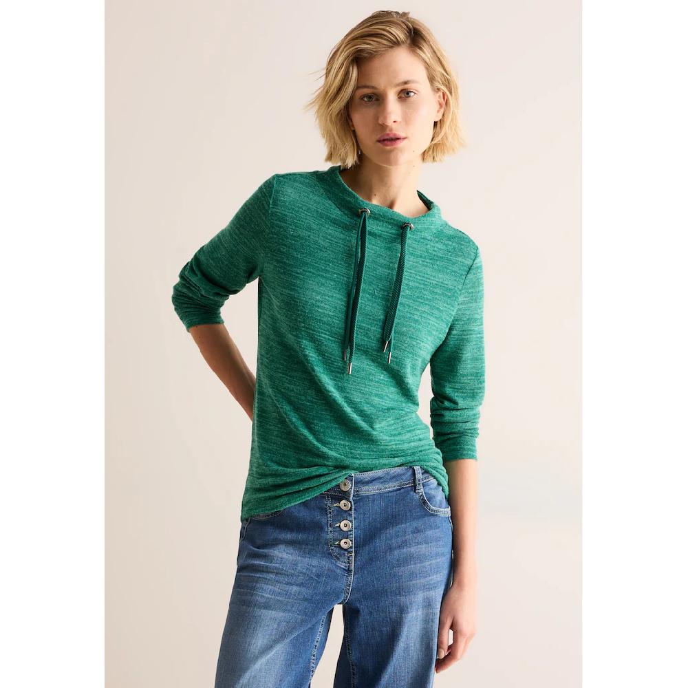 Cecil Langarmshirt bestehend aus einem Materialmix