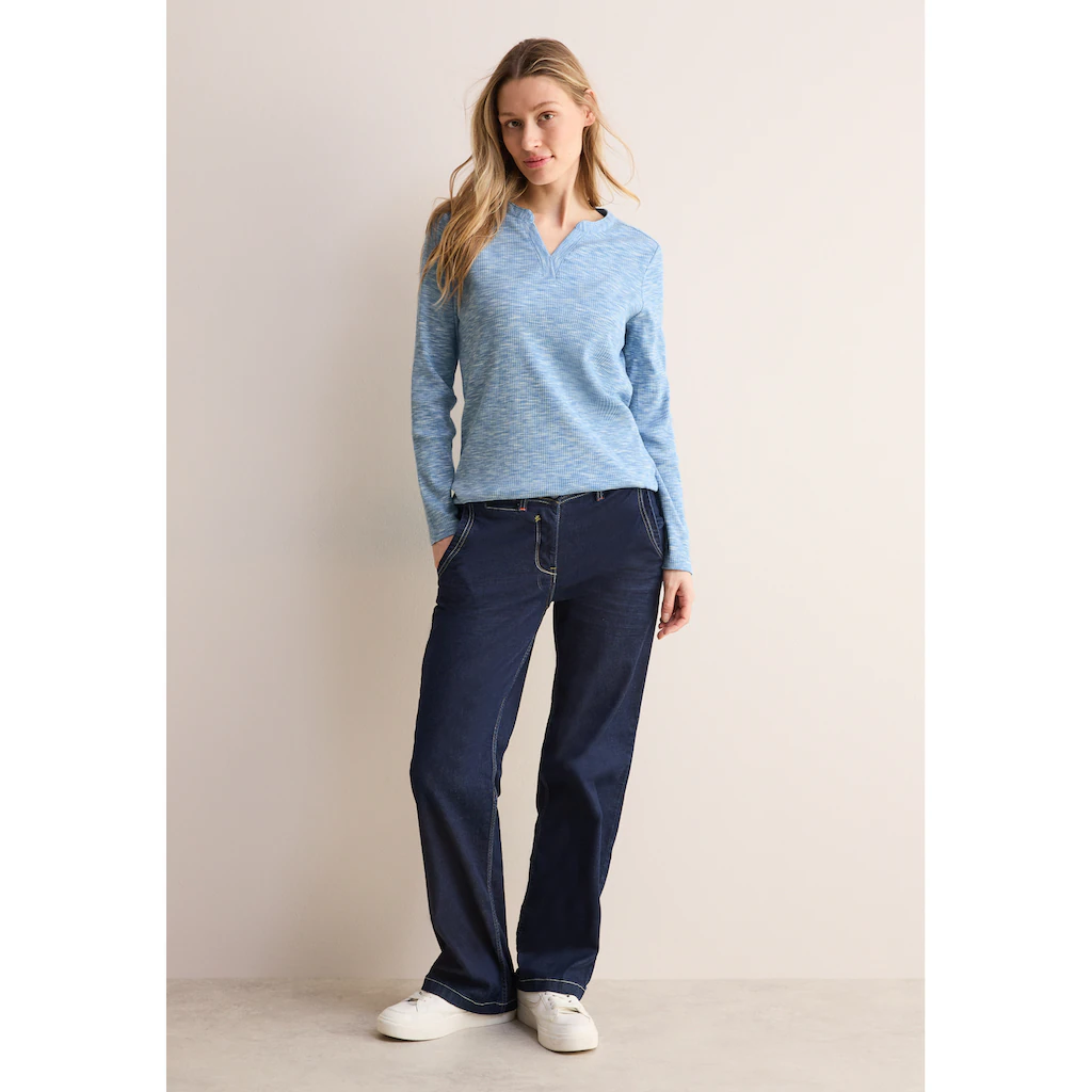 Cecil Langarmshirt Mit Rippstruktur