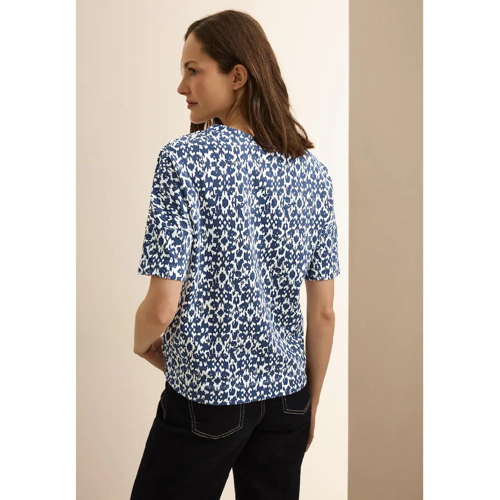 Cecil Print-Shirt Mit Minimalprint Und Knopfdetail