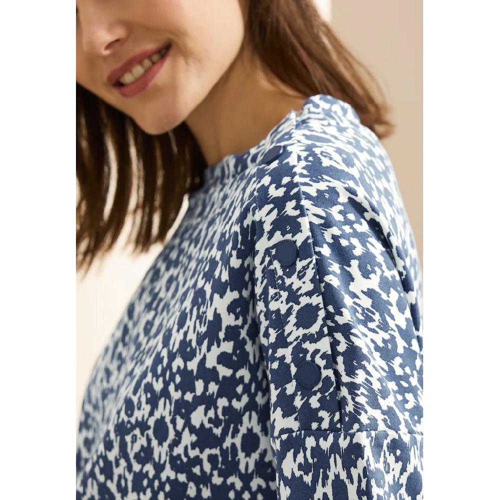Cecil Print-Shirt Mit Minimalprint Und Knopfdetail