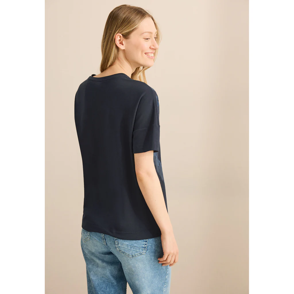 Cecil Print-Shirt Mit Tunnelzug Am Saum