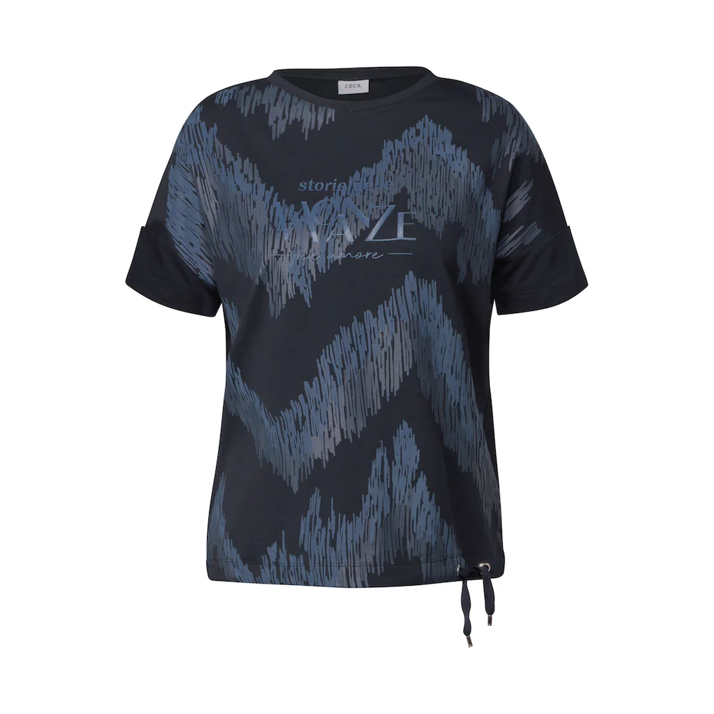 Cecil Print-Shirt Mit Tunnelzug Am Saum