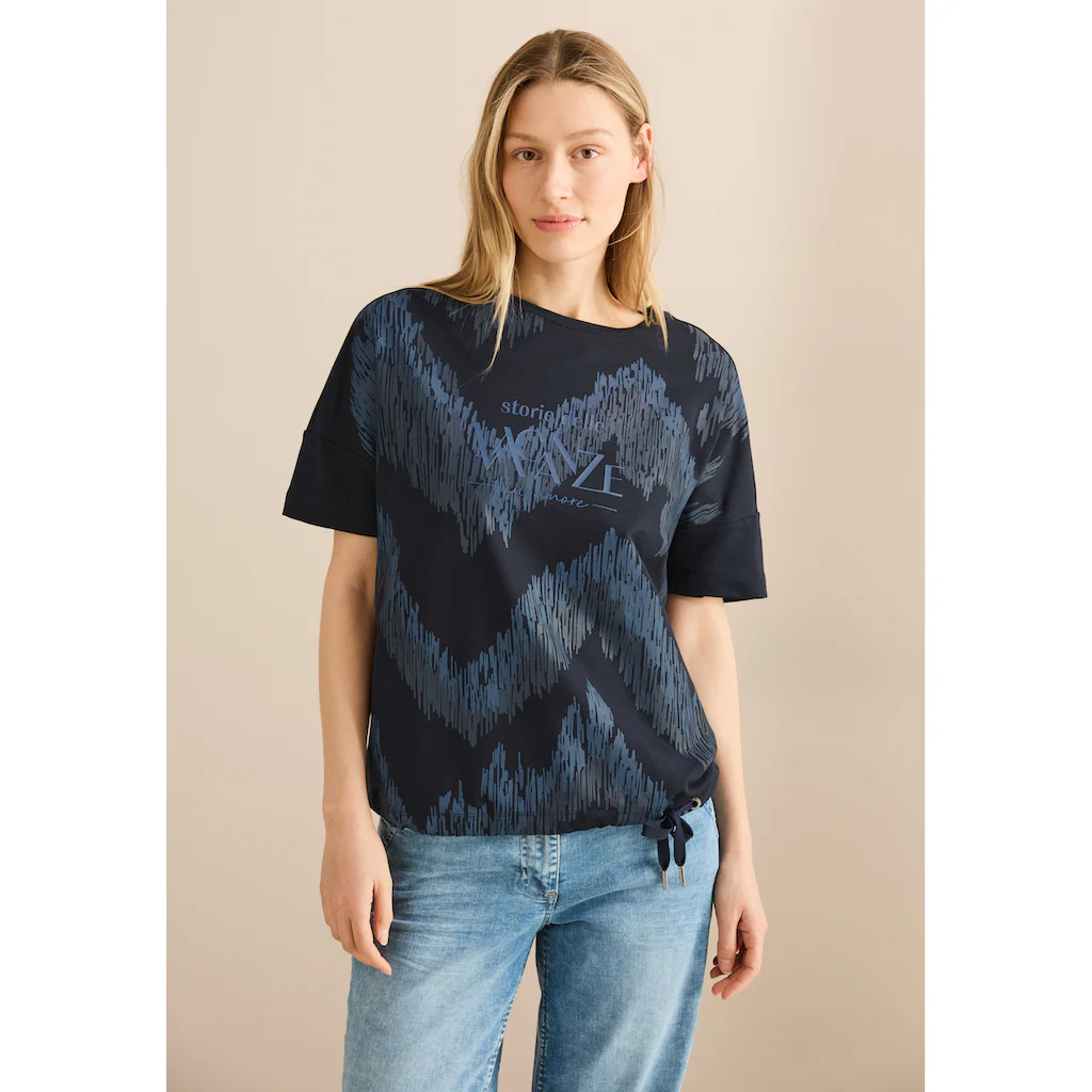 Cecil Print-Shirt mit Tunnelzug am Saum