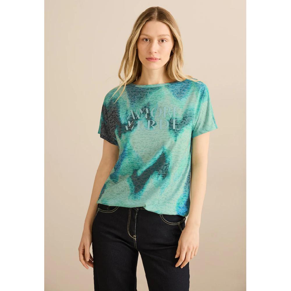 Cecil Print-Shirt mit U-Boot-Ausschnitt