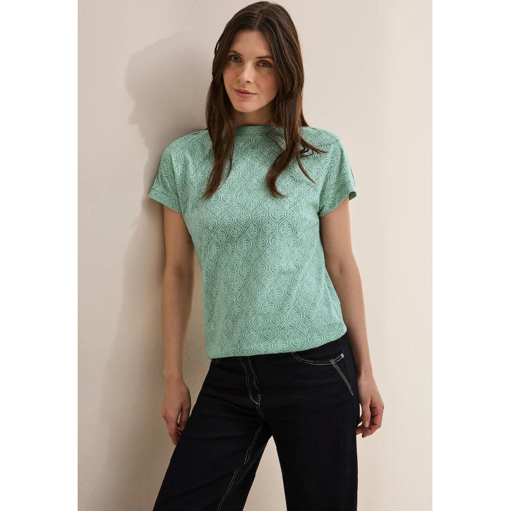 Cecil Print-Shirt mit U-Boot-Ausschnitt