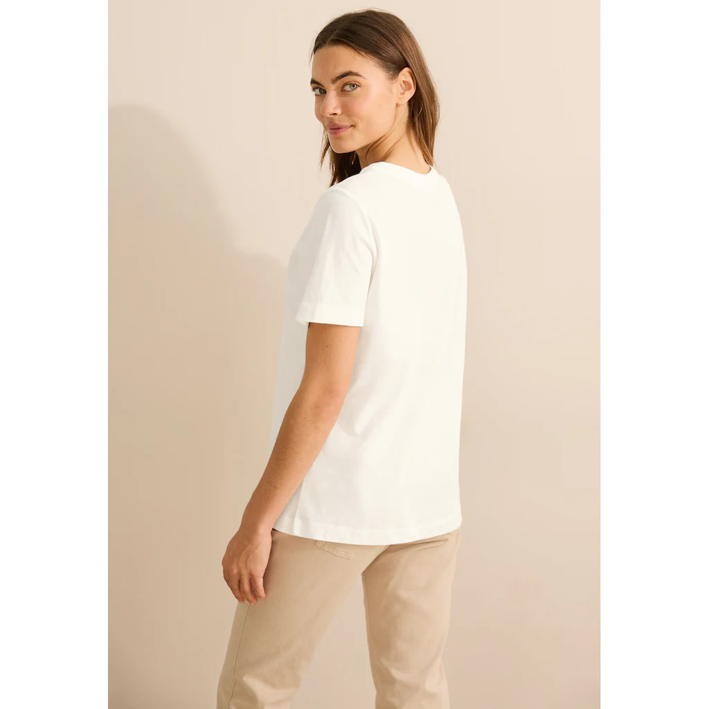 Cecil Rundhalsshirt Aus Reiner Baumwolle