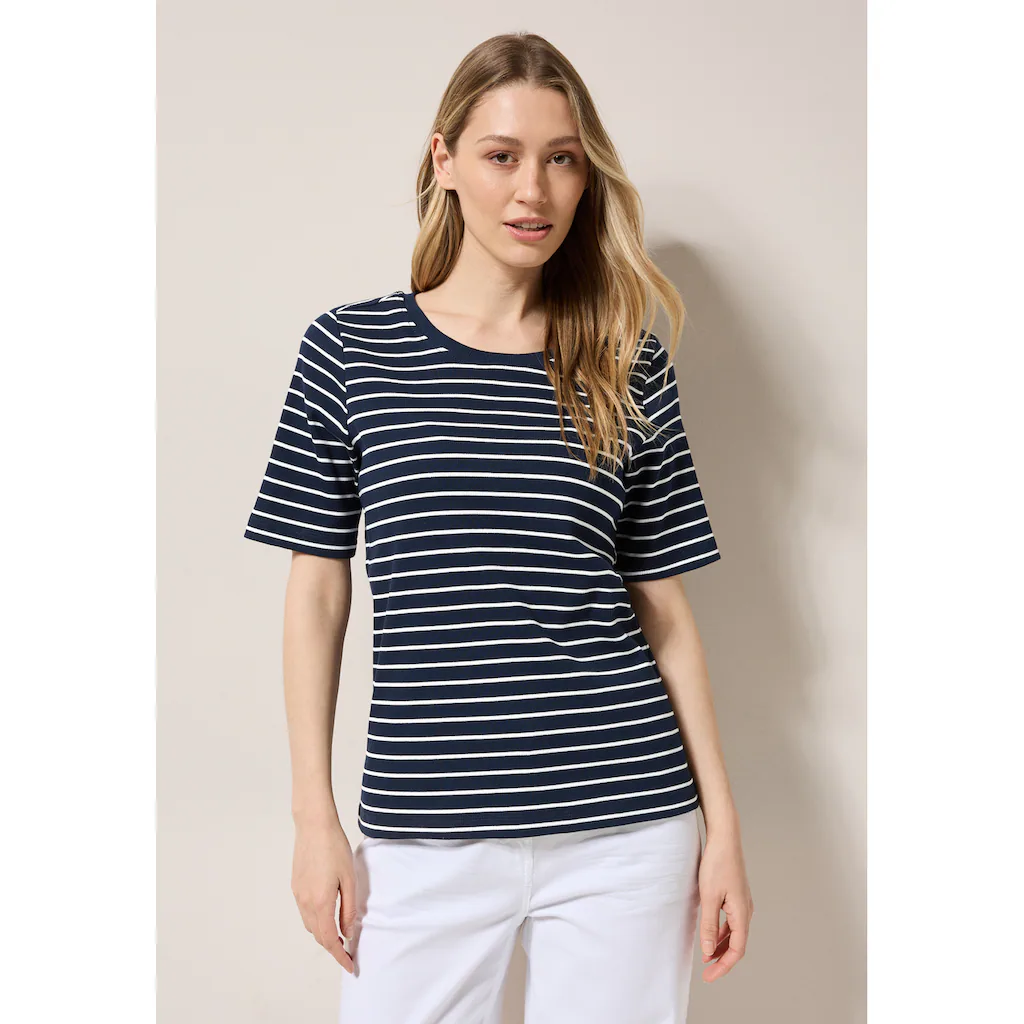 Cecil Rundhalsshirt Mit Rundhalsausschnitt