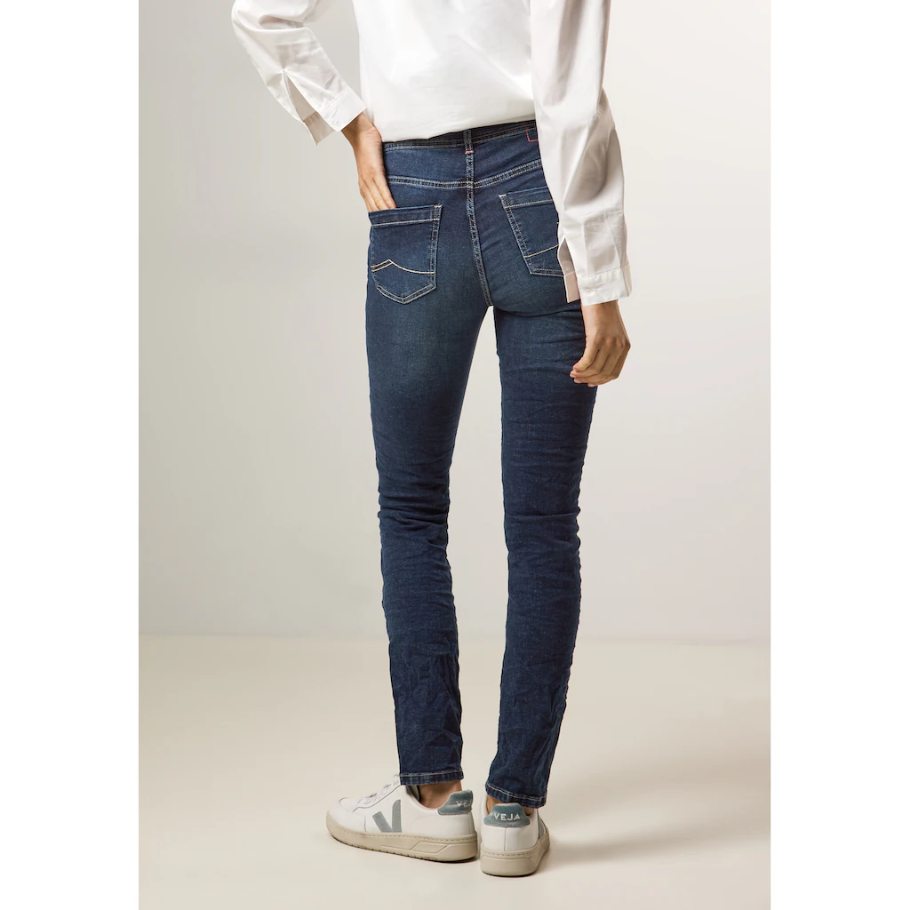 Cecil Slim-fit-Jeans »Style Vicky« In Blauer Waschung
