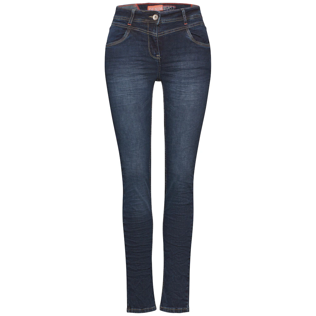 Cecil Slim-fit-Jeans »Style Vicky« In Blauer Waschung