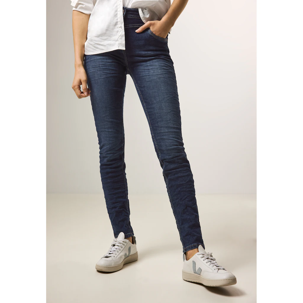 Cecil Slim-fit-Jeans »Style Vicky« in blauer Waschung