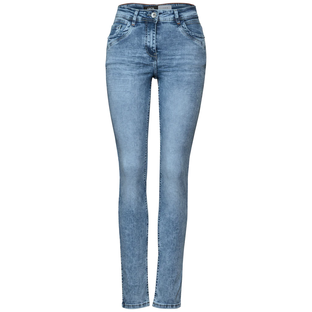 Cecil Slim-fit-Jeans »Style Vicky« In Hellblauer Denim Waschung