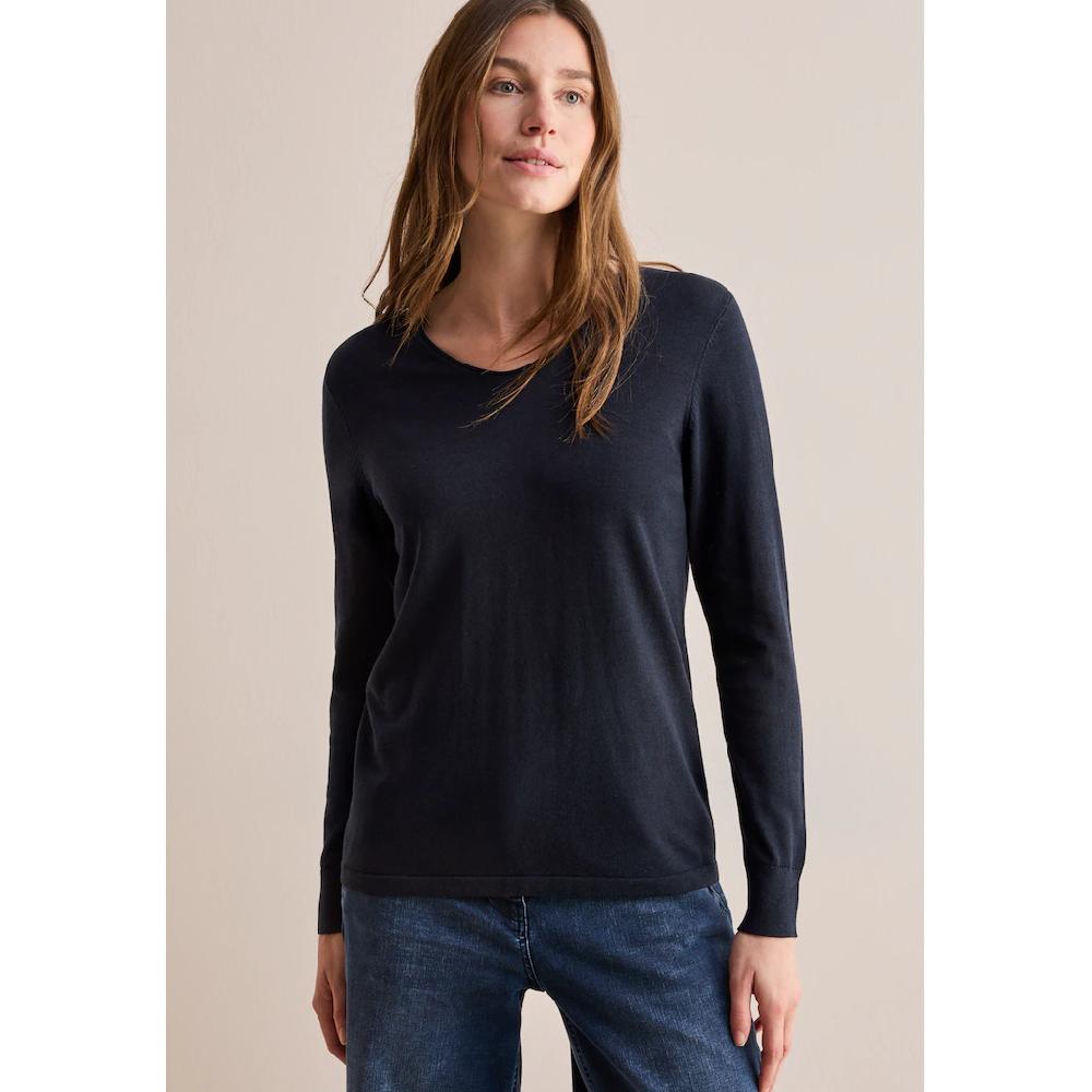Cecil Strickpullover mit abgerundetem V-Ausschnitt